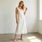 Sleeveless Linen A-Line Maxi Dress | Elegant Linen Summer Dress | KOSSR