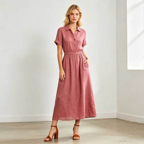 Linen Vacation Dress for Women | Relaxed Linen Maxi Dress | KOSSR