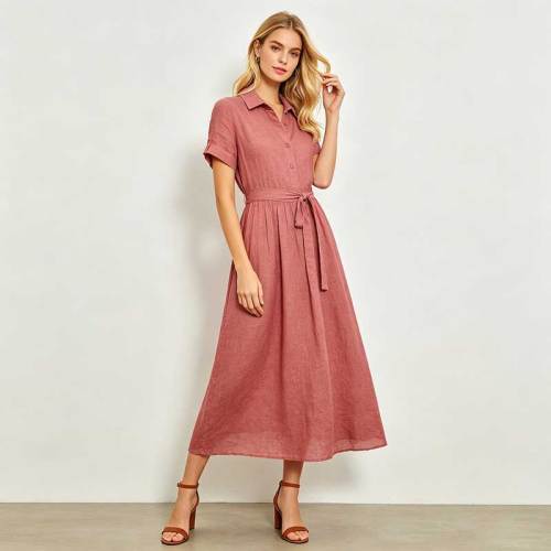 Linen Vacation Dress for Women | Relaxed Linen Maxi Dress | KOSSR