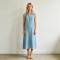 Sleeveless Linen Vacation Dress | Button Front Linen Midi Dress | KOSSR