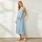 Sleeveless Linen Vacation Dress | Button Front Linen Midi Dress | KOSSR