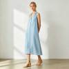 Sleeveless Linen Vacation Dress | Button Front Linen Midi Dress | KOSSR