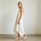 Relaxed Linen Vacation Dress | Sleeveless Asymmetrical Linen Maxi Dress | KOSSR
