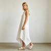 Relaxed Linen Vacation Dress | Sleeveless Asymmetrical Linen Maxi Dress | KOSSR