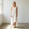 Relaxed Linen Vacation Dress | Sleeveless Asymmetrical Linen Maxi Dress | KOSSR