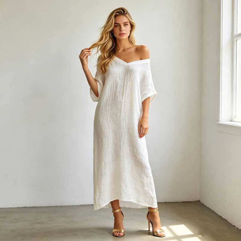 Elegant Linen Occasion Dress