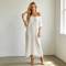 Elegant Linen Occasion Dress | Off Shoulder Linen Maxi Dress | KOSSR