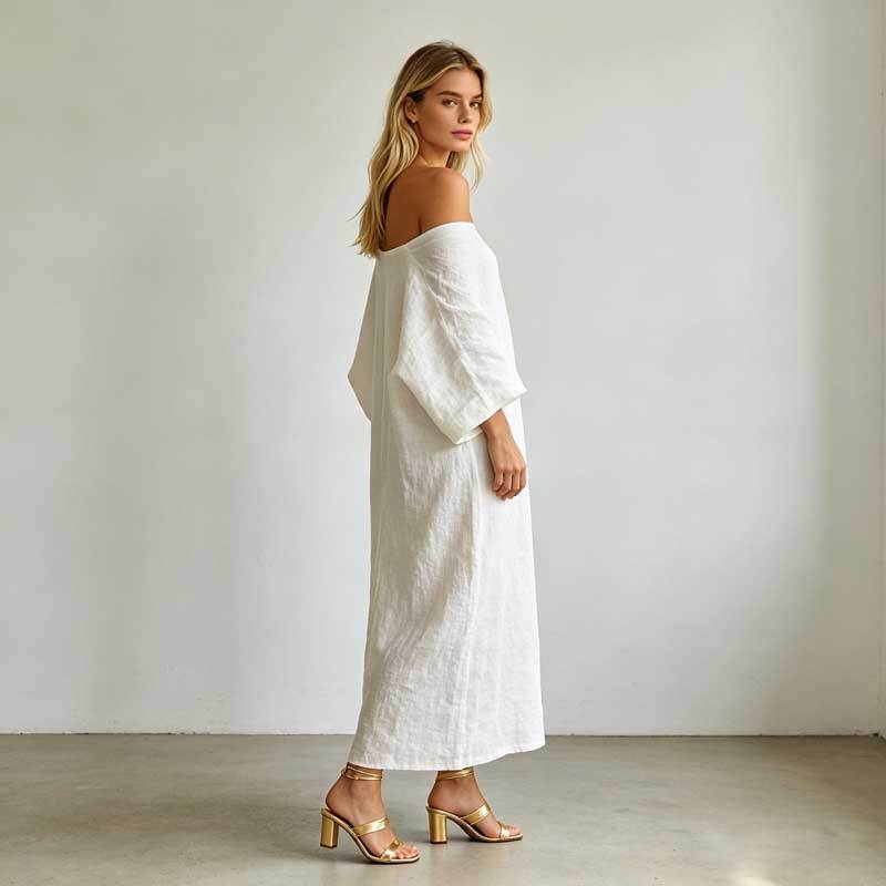 Elegant Linen Occasion Dress