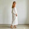 Elegant Linen Occasion Dress | Off Shoulder Linen Maxi Dress | KOSSR