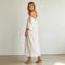 Elegant Linen Occasion Dress | Off Shoulder Linen Maxi Dress | KOSSR