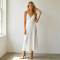 Elegant Linen Occasion Dress | Minimalist Backless Slip Maxi Dress | KOSSR