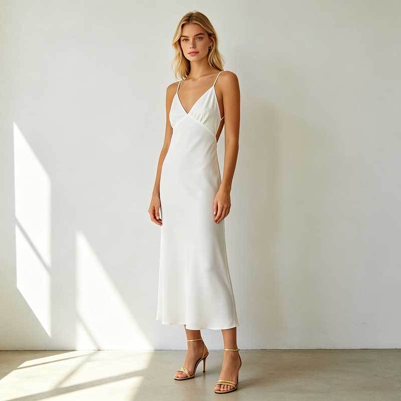 Elegant Linen Occasion Dress