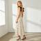 Elegant Polka Dot Linen Occasion Dress | Tie Strap Midi Dress | KOSSR