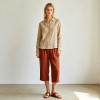 Relaxed Linen Button-Up Shirt for Women | Minimalist Linen Blouse | KOSSR
