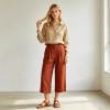 Relaxed Linen Button-Up Shirt for Women | Minimalist Linen Blouse | KOSSR