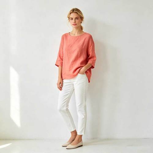Women's Relaxed Linen Top | Lightweight Summer Linen Shirt | KOSSR