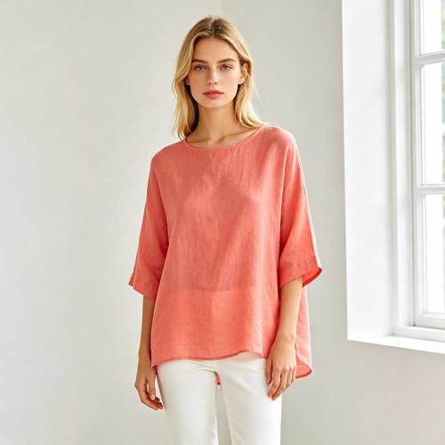 Women's Relaxed Linen Top | Lightweight Summer Linen Shirt | KOSSR