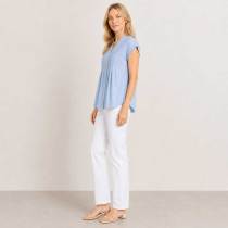 White Linen Straight-Leg Pants