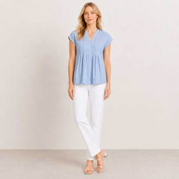 White Linen Straight-Leg Pants