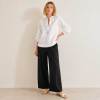 White Embroidered Linen Tunic Top