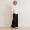 White Embroidered Linen Tunic Top