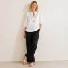 White Embroidered Linen Tunic Top