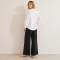 White Embroidered Linen Tunic Top