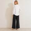 White Embroidered Linen Tunic Top