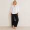 White Embroidered Linen Tunic Top