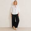 White Embroidered Linen Tunic Top