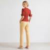 Rust Red Linen Puff Sleeve Button Top