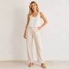 White Linen Sleeveless Crop Tank Top