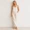 White Linen Sleeveless Crop Tank Top