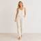 White Linen Sleeveless Crop Tank Top