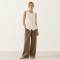 White Linen Button-Front Sleeveless Top