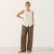 White Linen Button-Front Sleeveless Top