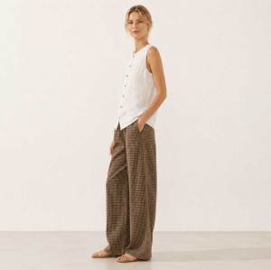 White Linen Button-Front Sleeveless Top