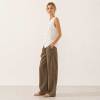 White Linen Button-Front Sleeveless Top