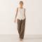 White Linen Button-Front Sleeveless Top