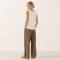 White Linen Button-Front Sleeveless Top