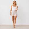 Natural Linen High-Waisted Tailored Shorts
