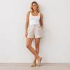 Natural Linen High-Waisted Tailored Shorts