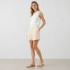 Beige High-Waisted Linen Casual Shorts
