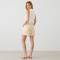 Beige High-Waisted Linen Casual Shorts