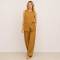 Camel Linen Sleeveless Two-Piece Set