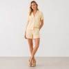 Soft Yellow Linen Short Sleeve Shirt & Shorts Set