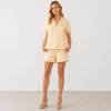 Soft Yellow Linen Short Sleeve Shirt & Shorts Set