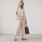 Natural Beige Linen Jacket & Wide-Leg Pants Set
