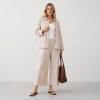 Natural Beige Linen Jacket & Wide-Leg Pants Set