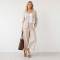 Natural Beige Linen Jacket & Wide-Leg Pants Set